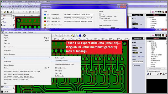 Pulsar el archivo de exportación de datos de perforación (Excellon). 